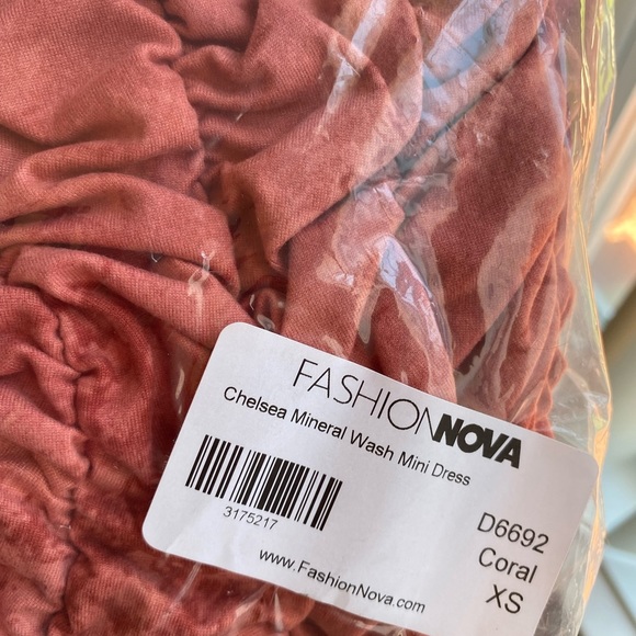 Fashion Nova Chelsea Coral Mineral Wash Mini Dress - Picture 5 of 14